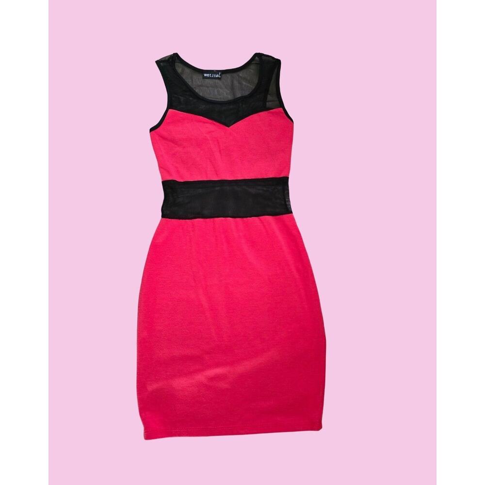 vintage wet seal sheer colorblock mini dress